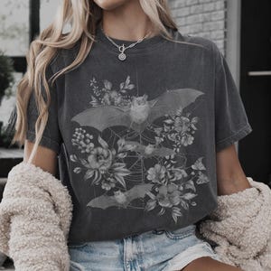 Bat Shirt Comfort Color Shirt Vampire Bat Dark Academia Shirt Cute Bat Goblincore Shirt Witchy Stuff Witchy Alt Clothes Dark Cottagecore