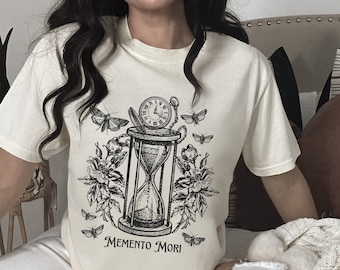 Memento Mori Comfort Color Shirt Moth Shirt Insect Shirt Book Club Shirt Gothic Moth Shirt Deaths Head Moth Poet Shirt Dark Cottagecore