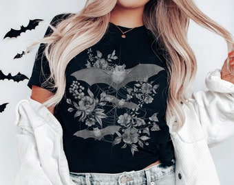 Bat Shirt Vampire Bat Dark Academia Shirt Cute Bat Goblincore Shirt Vampire Shirt Alt Clothes Witchy Stuff Witchy Clothes Dark Cottagecore