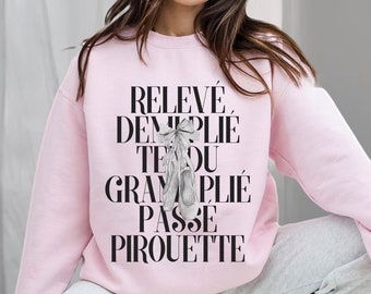 Ballet Sweatshirt Coquette Top Soft Girl Aesthetic Clothes Hyper Feminine Coquette Clothes Balletcore Preppy Stuff Coquette Sweatshirt