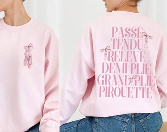 Ballet Sweatshirt Coquette Top Soft Girl Aesthetic Clothes Hyper Feminine Coquette Clothes Balletcore Preppy Stuff Coquette Sweatshirt