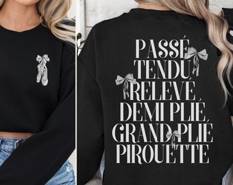 Ballet Sweatshirt Dark Coquette Top Soft Girl Aesthetic Clothes Hyper Feminine Coquette Clothes Balletcore Preppy Stuff Coquette Sweatshirt