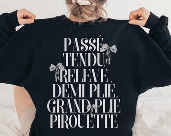 Ballet Sweatshirt Dark Coquette Top Soft Girl Aesthetic Clothes Hyper Feminine Coquette Clothes Balletcore Preppy Stuff Coquette Sweatshirt
