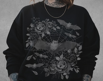 Bat Sweatshirt Bat Shirt Vampire Bat Witchy Stuff Goblincore Shirt Vampire Shirt Bat Sweater Witchy Stuff Witchy Clothes Dark Cottagecore