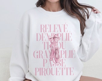 Ballet Sweatshirt Coquette Top Soft Girl Aesthetic Clothes Hyper Feminine Coquette Clothes Balletcore Preppy Stuff Coquette Sweatshirt