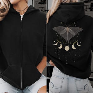 Zip Up Hoodie Celestial Hoodie Stay Wild Moon Child Shirt Moth Shirt Luna Moth Lunar Moth Luna Moth Shirt Celestial Sweatshirt Witchy Hoodie