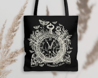 Memento Mori Moth Aesthetic Tote Bag Dark Cottagecore Goblincore Bag Trendy Tote Bag Tote Bag Aesthetic Cottagecore Bag Graphic Tote Bag