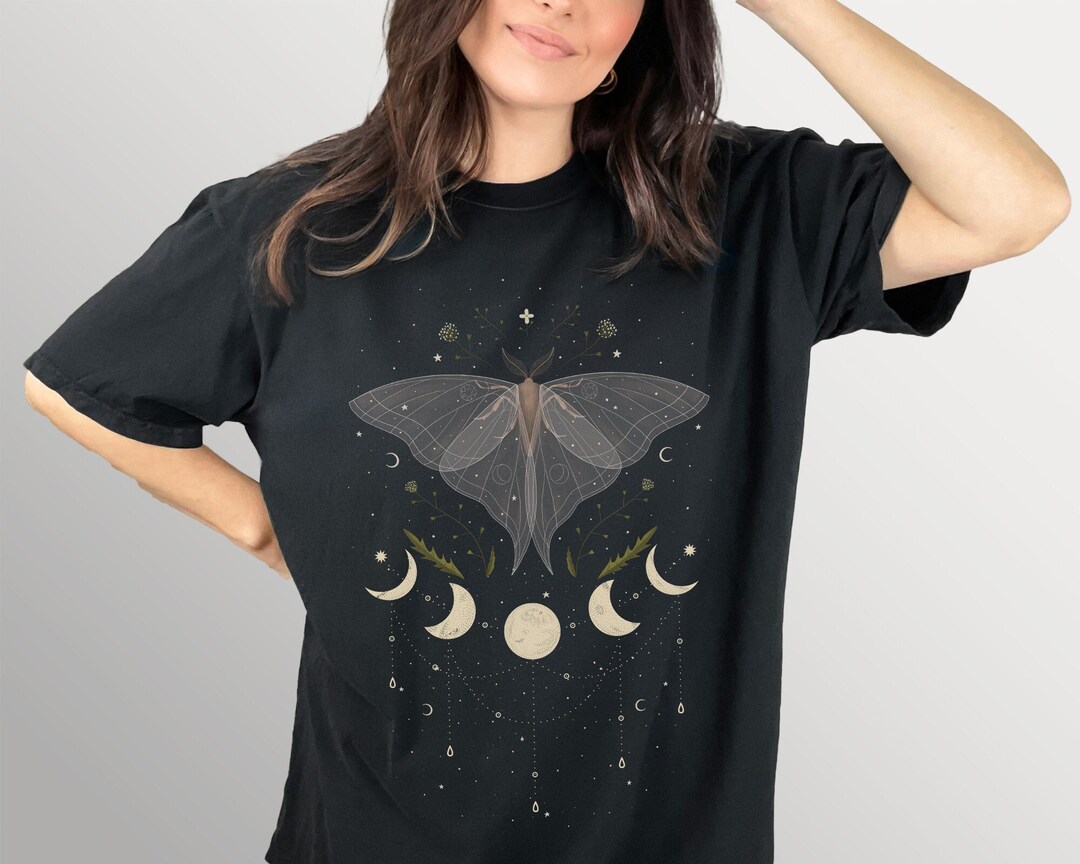 Comfort Color Shirt Celestial Moth T Shirt Mystical Shirt Moon - Etsy