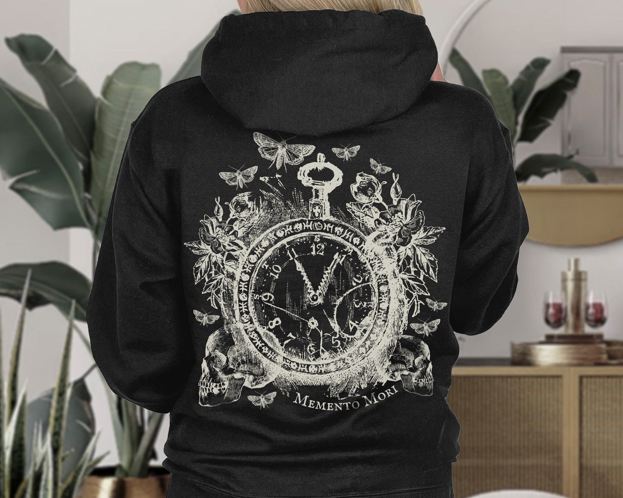 Memento Mori Moth Hoodie Goblincore Hoodie Dark Academia