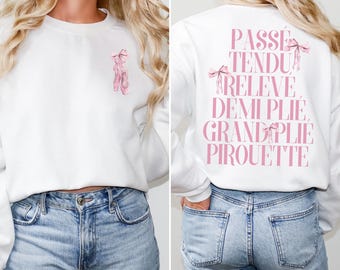 Ballet Sweatshirt Coquette Top Soft Girl Aesthetic Clothes Hyper Feminine Coquette Clothes Balletcore Preppy Stuff Coquette Sweatshirt