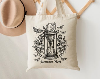 Memento Mori Moth Aesthetic Tote Bag Dark Cottagecore Goblincore Bag Trendy Tote Bag Tote Bag Aesthetic Cottagecore Bag Graphic Tote Bag