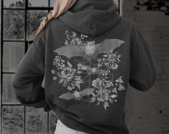 Bat Hoodie Bat Sweatshirt Vampire Bat Witchy Hoodie Goblincore