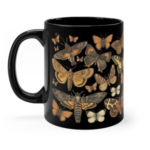 Moth Mug Cottagecore Mug Cottagecore Mugs Dark Cottagecore Forest Mug Woodland Mug Witchy Mug Garden Mug Death Moth Deaths Head Moth 11 oz. image 4