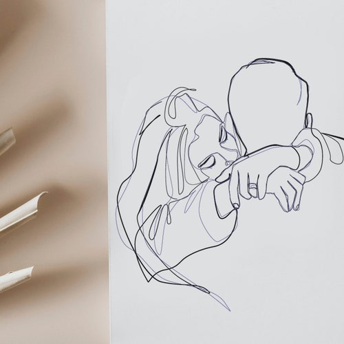 Custom Couple Illustration Watercolor Painting Gift for Etsy