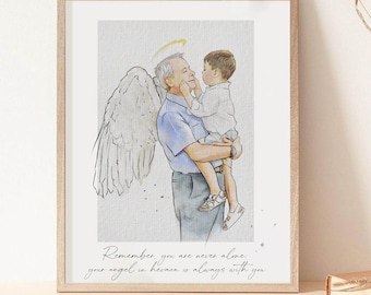 Memorial Portrait, Add Loved One To a Photo, Memorial Gift, Add Deceased Loved One, Painting of Loved One Memorial, Merge Family Photos