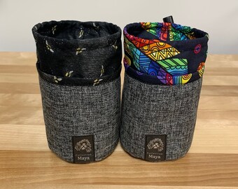 Black sturdy fabric dog treat pouch - a sturdy, practical and lightweight little bag to take anywhere!