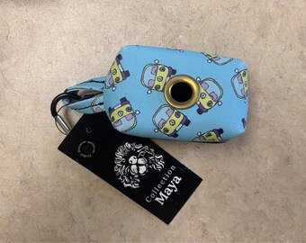 Beautiful Westfalia patterned leatherette poop bag dispenser - For walks that don&#39;t take us by surprise!