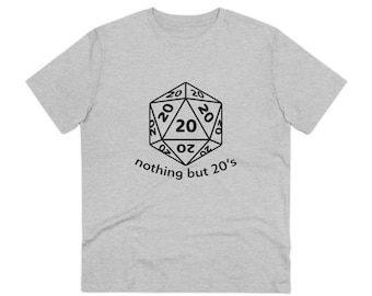 Nothing But 20s Gaming Dice Organic Creator Graphic T-shirt