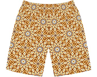 Psychedelic Fractal Patterned kaleidoscope Men's Board Shorts