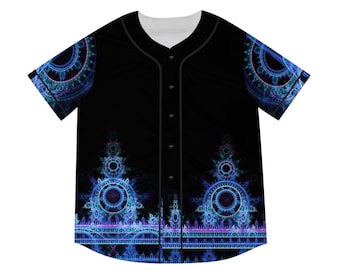 Psychedelic Boho Men's Baseball Jersey Shirt(AOP) by Alien Fossil Art