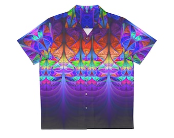 Men's Hawaiian Psychedelic Boho Hippie Fractal Shirt (AOP) by Alien Fossil Art