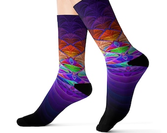 Psychedelic Boho Fractal Socks