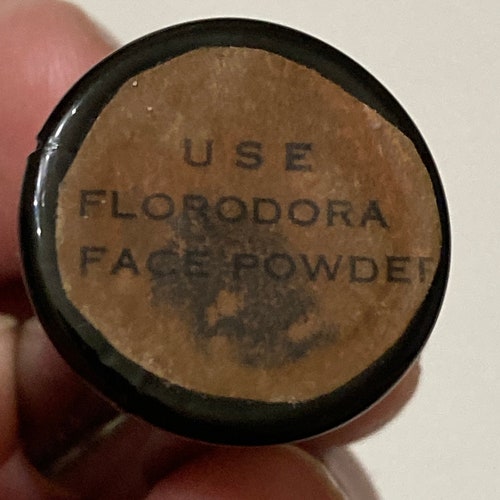 Rare & unique looking vintage Florodora Cosmetic Powder container for shops Florodora loose powder. Vintage c. 1910 see description