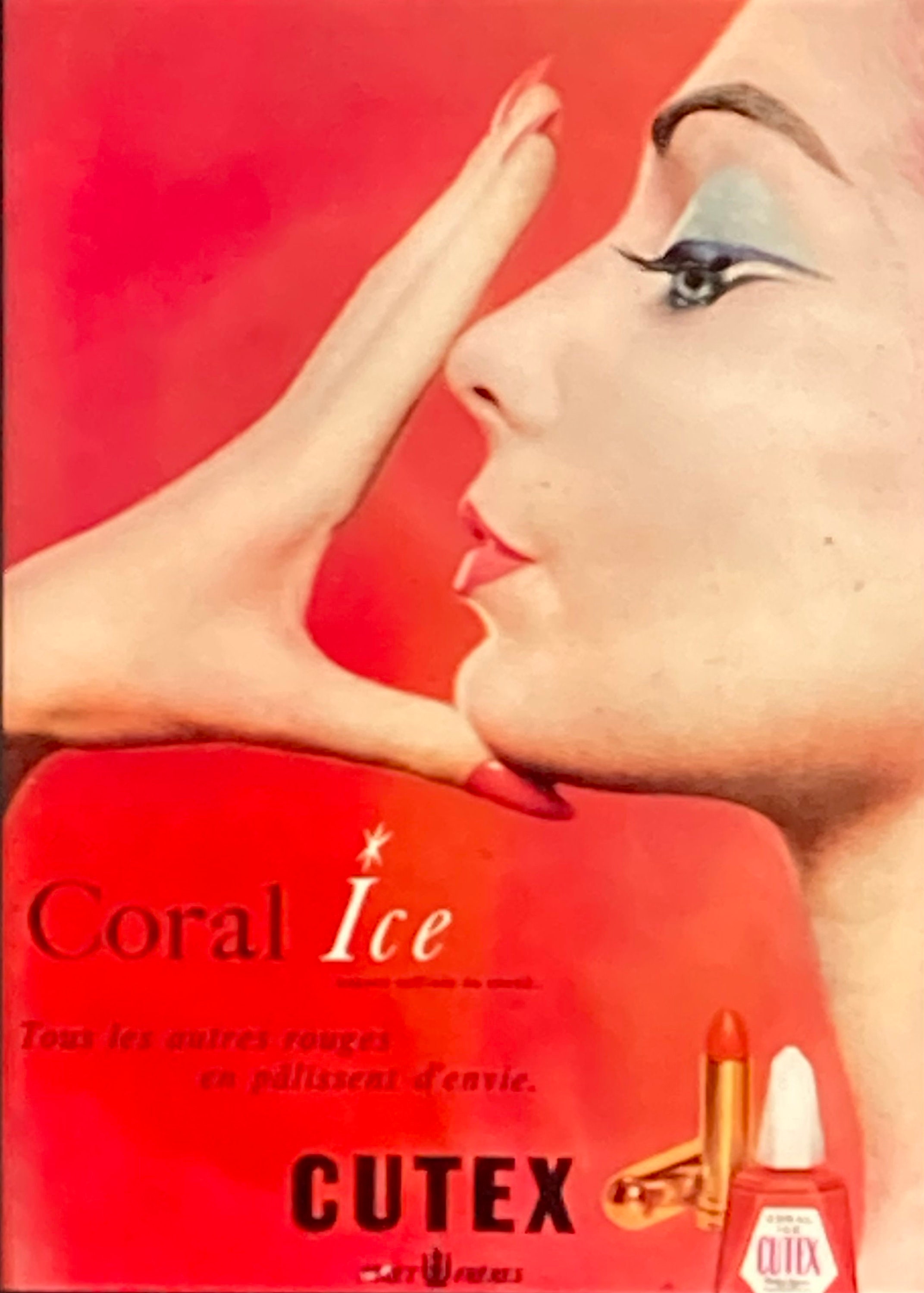 Cutex Lipstick in a Goldtone Lipstick Tube, Clear Red Shade, C. 1940s