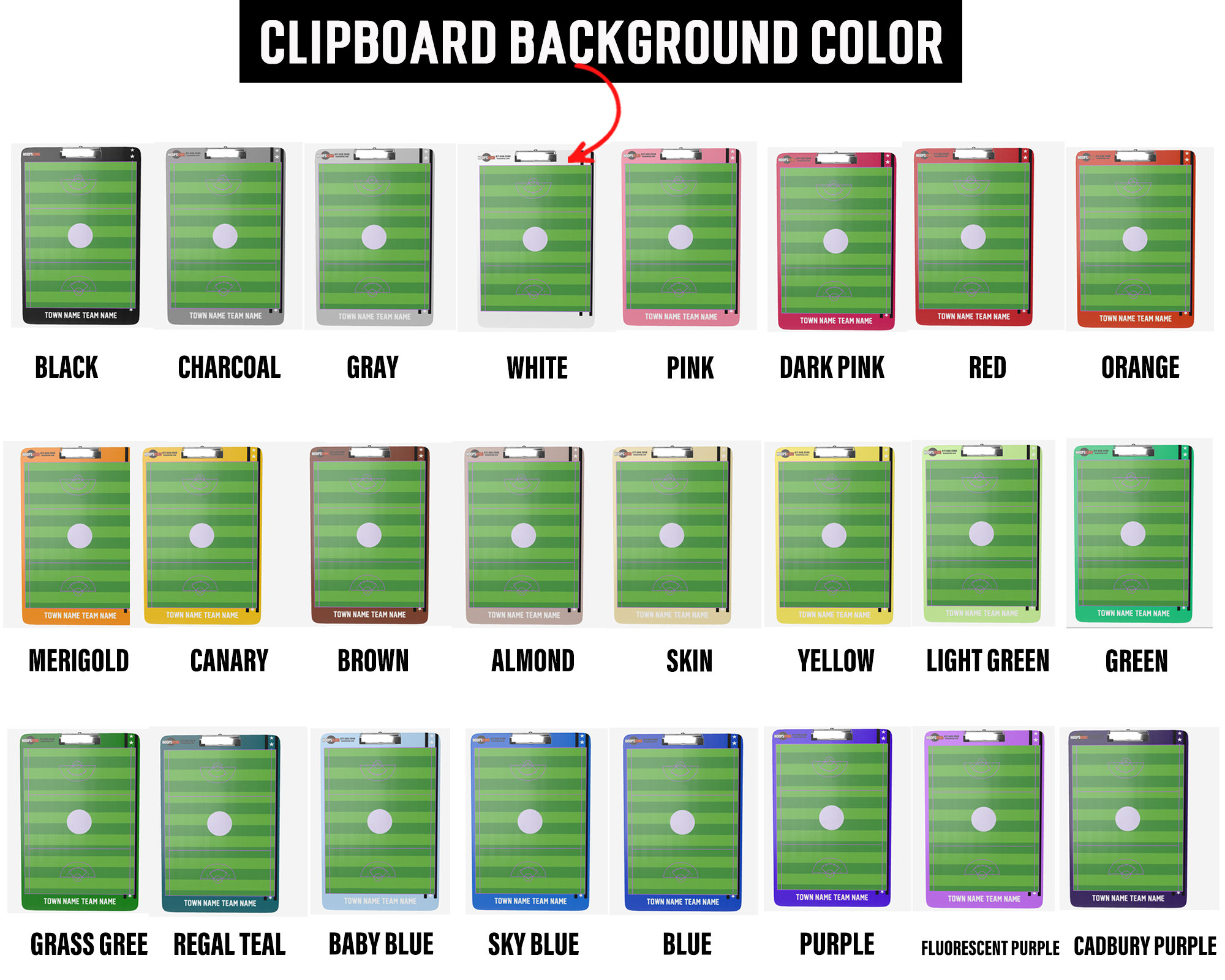Custom Lacrosse Clipboard (2 Sided), Custom Clip Board, Dry Erase Board, Coaching Board, 12 X 18 Lacrosse Field With Half Field and Notes