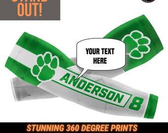 Custom Arm Sleeves, Set of 2 Sublimated Sports Compression Sleeves, Team Colors and Logo, Baseball Football Basketball, Team Gift