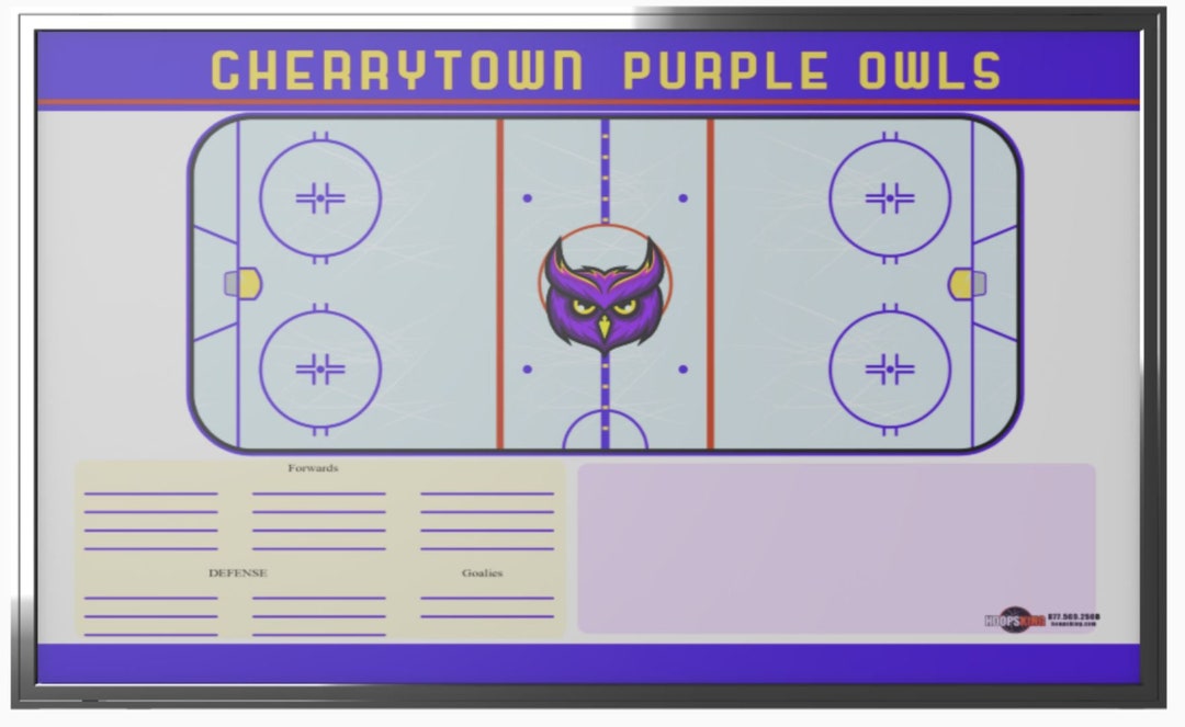 Custom Hockey Locker Room Whiteboard wall, Hockey Board, Framed Board