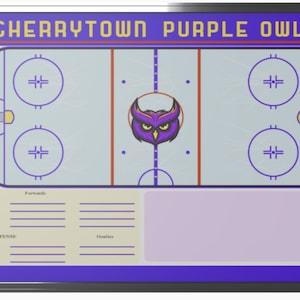 Custom Hockey Locker Room Whiteboard (Wall), Hockey Board, Framed Board Games, Gift for Coach, Whiteboard, Custom Wall Board 36X24 Design 1
