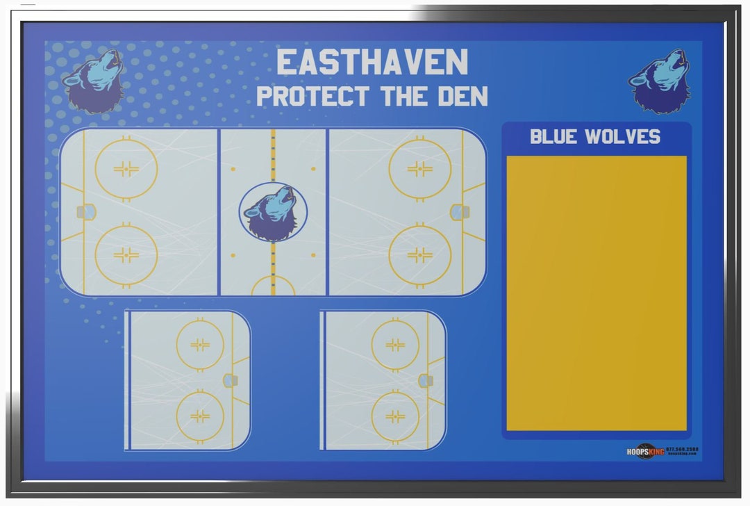 Custom Hockey Locker Room Whiteboard wall, Hockey Board, Framed Board