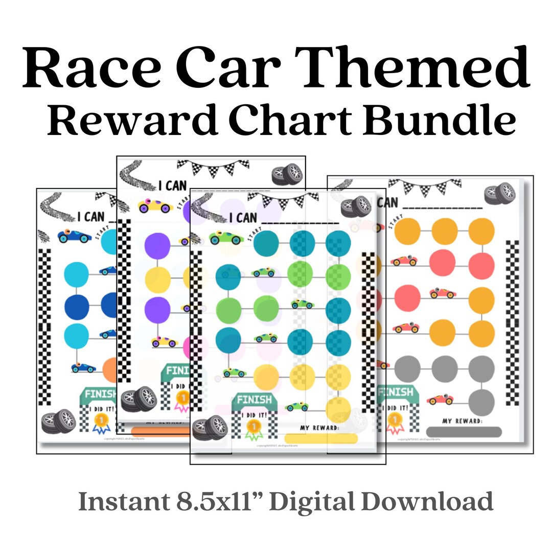 Race Car Reward Chart I Can Reward Chart Bundle Bundle Etsy
