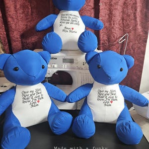 Once my clothing memory bear, Made with loved ones clothing