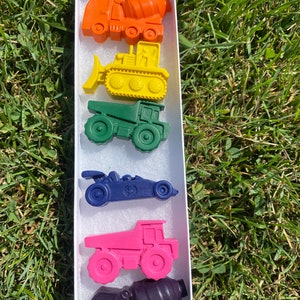 Construction Vehicle Crayons, Truck Crayons, Race Car, Bulldozer, Cement Truck, Dump Truck