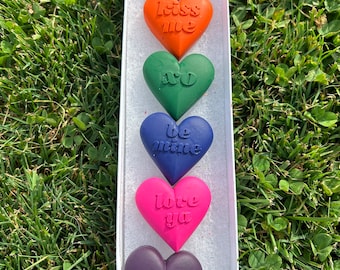 Conversation Heart Crayons