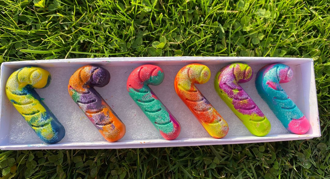 Candy Cane Crayons Etsy