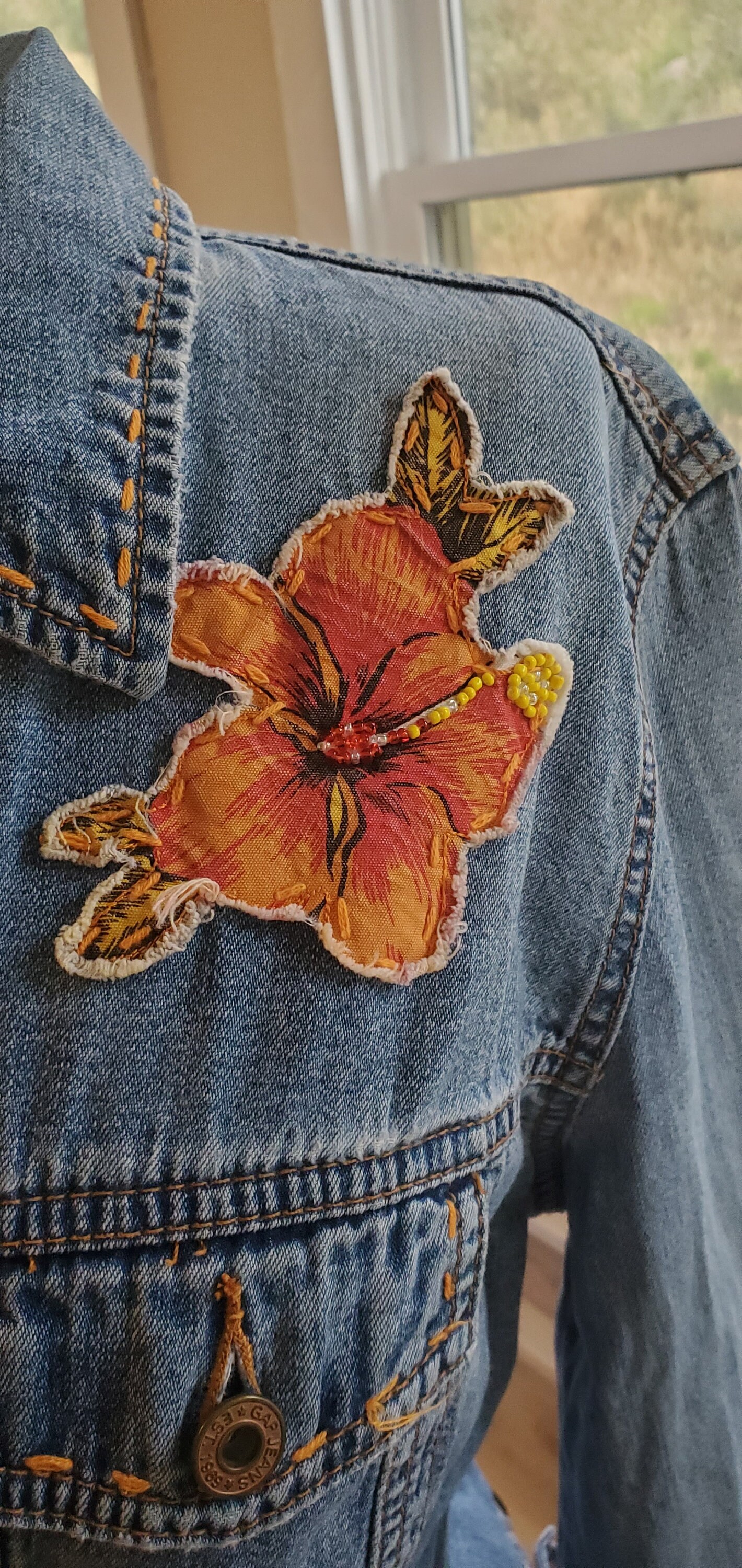 ジャケット・アウター MEDI VINTAGE FLOWER EMBROIDERY SHIRT 1970s Lavender Purple Floral Embroidered Cotton Shirt Jacket