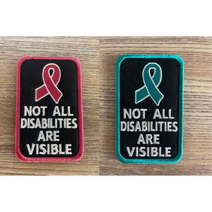Embroidered Not All The Disabilities Are Visible Patch | Tactical Pet Emblem | Pet Patch | Hook and Loop Vest Patches