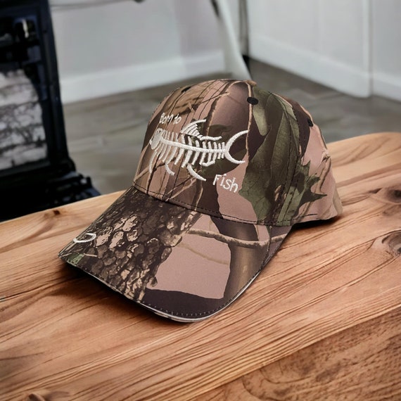 Camouflage Born to Fish Hat Camo Fishing Cap Men's Camo Baseball Cap  Adjustable Outdoor Headwear -  Denmark