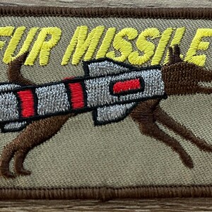 Embroidered Fur Missile Patch Pet Emblem for Harnesses Tactical