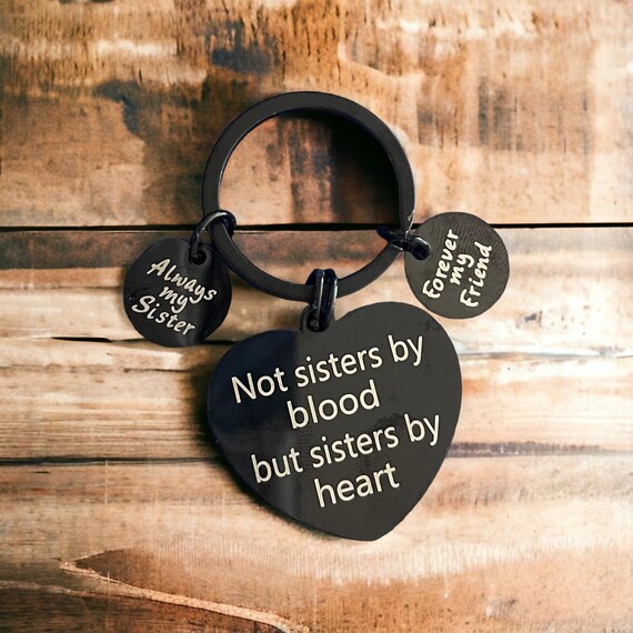 Sisters by shop heart keychain