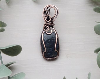 Flashy Blue Ocean Kyanite Wire Wrapped Crystal Pendant Gift Mother Women