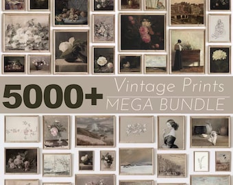 5000+ Vintage Moody Gallery Wall Prints - Rustic Cottagecore Farmhouse Decor, Neutral French Country Printables