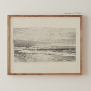 Printable Coastal Decor - Antique Seascape Drawing
