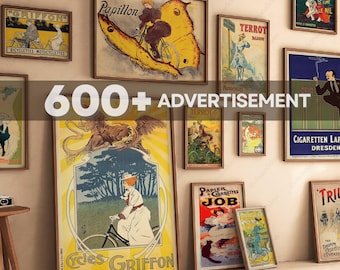600+ Advertisement Poster Eclectic Maximalist Gallery Art Printable Trendy Poster Aesthetic Wall Prints Download Bundle Retro Gallery