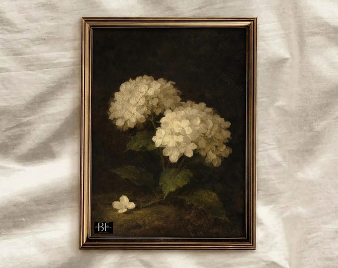 Vintage Hydrangea Painting / PRINTABLE Flower Painting / Antique ...