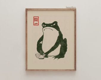 Matsumoto Hoji Frog Set of 3 Prints, Japanese Woodblock Wall Art