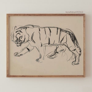 Vintage Tiger Wall Art - Downloadable Print - Animal Printable Art - Printable Wall Art - Digital Download